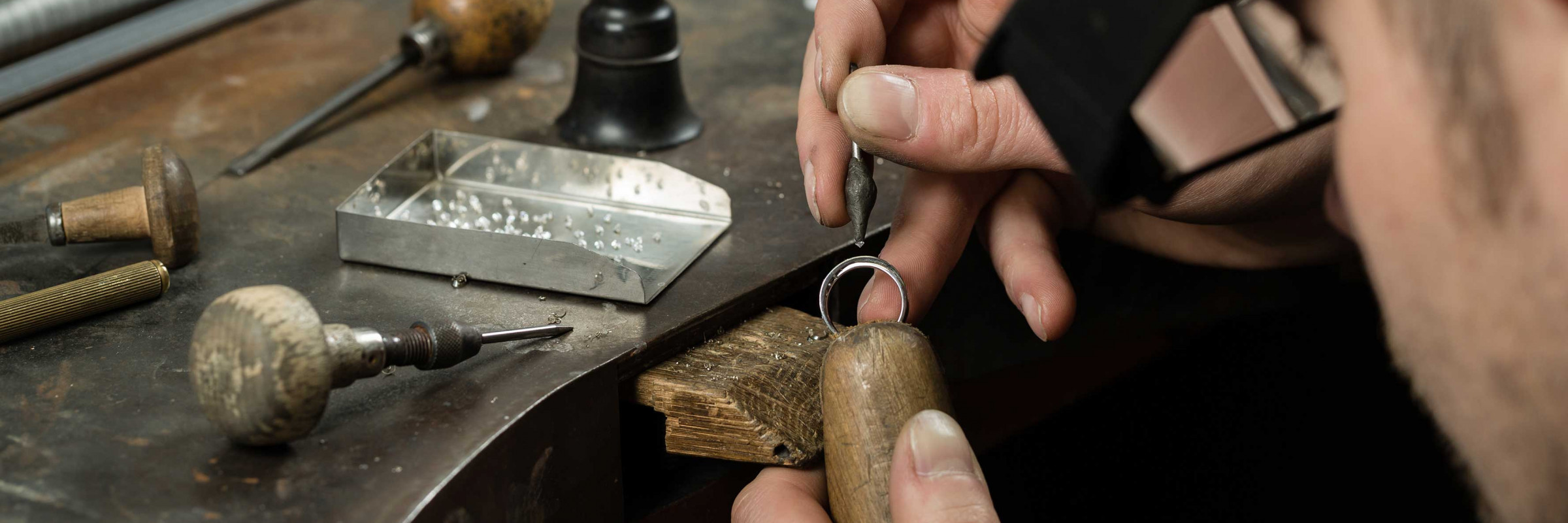 Jim Morris creating jewelry